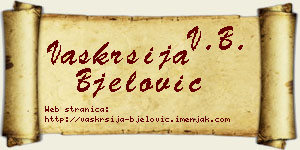 Vaskrsija Bjelović vizit kartica